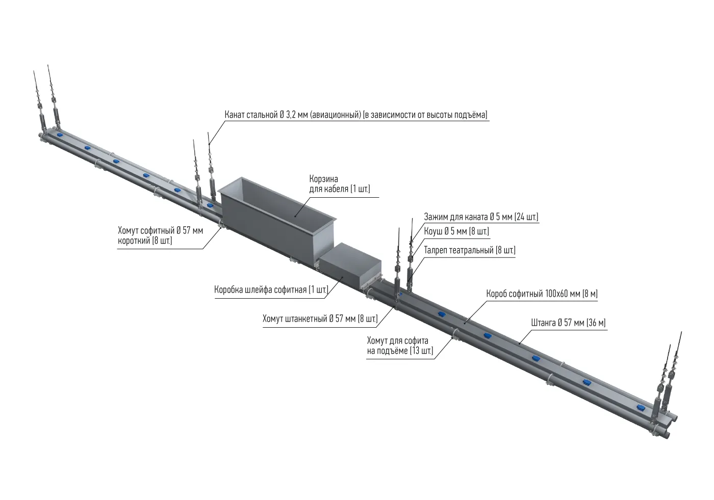 ИМЛАЙТ Одноярусная ферма выносного софита ИМЛАЙТ Одноярусная ферма выносного софита