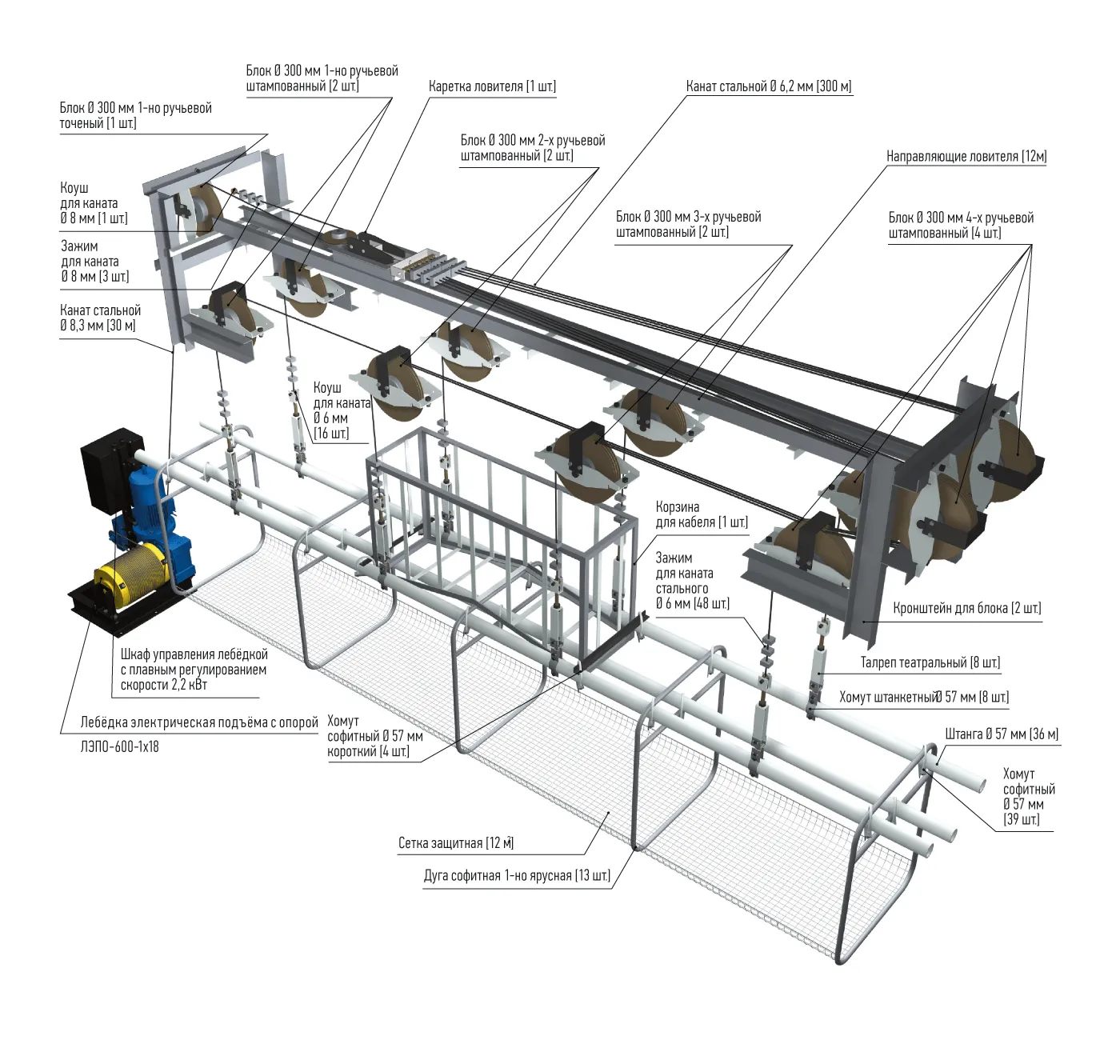 ИМЛАЙТ Софитный подъем выносной беспротивовесный одноярусный с электроприводом ИМЛАЙТ Софитный подъем выносной беспротивовесный одноярусный с электроприводом